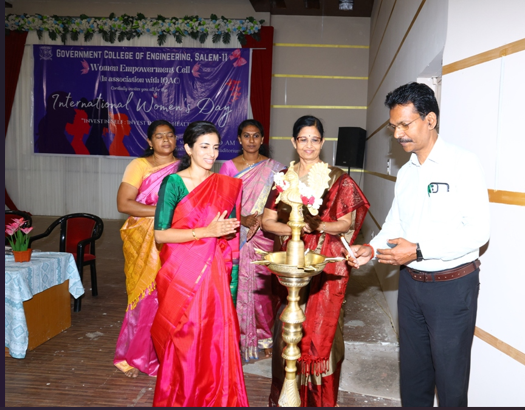 “Health and Lifestyle of Women” at GCE, Salem, on 07.03.2025. Resource Persons: Dr. Ankitha Manohar, M.B.B.S, M.D,M.B.A Consultant Obstetrician and Gynaecologist at RPS Hospital, Salem & Dr. G. Vimala Rosaline, Former Principal of the college.