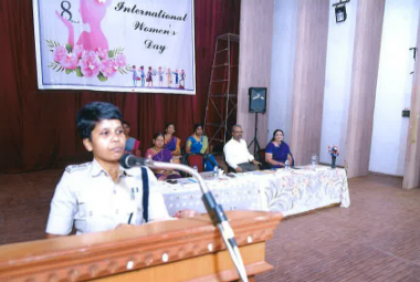 Gender Equality Today for a Sustainable Tomorrow at GCE, Salem on 08.03.2022. Resource Person: Tmt. S.Thaiyalnayakee, BE, BA, MBA., Deputy Superintendent of Police, Rural SDO, Salem.