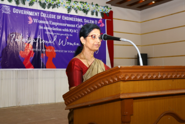 “Health and Lifestyle of Women” at GCE, Salem, on 07.03.2025. Resource Persons: Dr. Ankitha Manohar, M.B.B.S, M.D,M.B.A Consultant Obstetrician and Gynaecologist at RPS Hospital, Salem & Dr. G. Vimala Rosaline, Former Principal of the college.