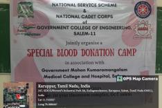 Government College of Engineering, Salem, and Government Mohan Kumaramangalam Medical College, Salem, jointly organized a Special Blood Donation Camp at the GCE campus on 30.11.2023.